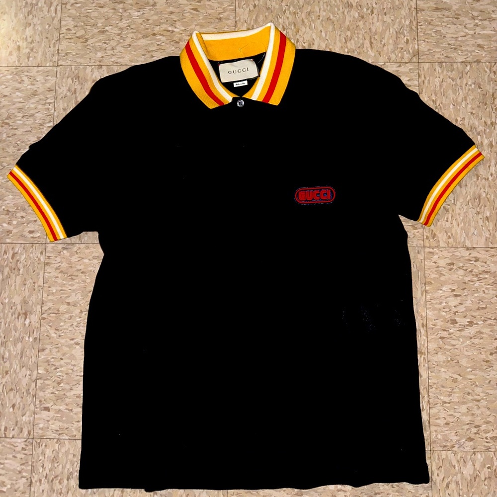 Gucci Collared Black/Yellow Shirt